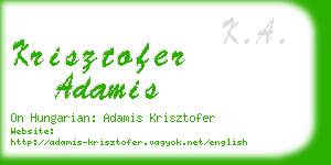 krisztofer adamis business card